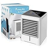 Portable Air Conditioners, USB Personal Mini Air Conditioner with 3-Speed, Evaporative Air Cooler with Touch Screen, Portable Ac Unit Fan for Room, Tent, Bedroom, Car, RV, and Camping