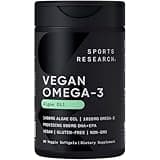 Sports Research® Vegan Omega-3 Fish Oil Alternative from Algae Oil - Vegan Certified · Carrageenan Free · Gluten Free - 60 Plantgel Capsules