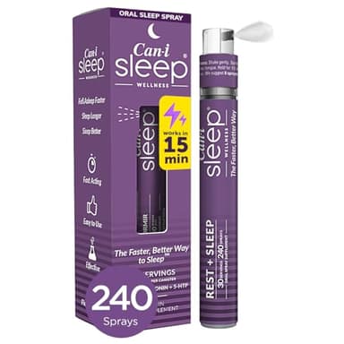 Cani Brands Feel Amazing Fast-Acting Sleep Spray with Melatonin, GABA & 5-HTP - Natural Oral Sleep Aid to Fall Asleep Quickly & Wake Refreshed - Can-i Sleep Supplement for Adults - 30 Servings
