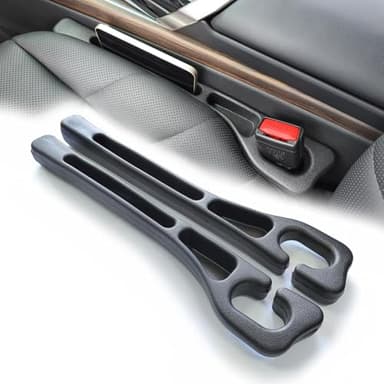 Wuzno 2 Pack No Drop Car Seat Gap Filler Guard, Stopper/Catcher to Fill The Gap Between Seat and Console Black Car Crevice Inbetween Blocker Plug Space Pad YMT-A03