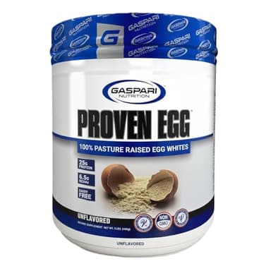 Gaspari Nutrition Proven Egg, 100% Egg White Protein, 25g Protein, Keto Friendly, Dairy Free, Lactose Free, Soy Free (1lb, Unflavored)