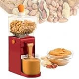 Peanut Butter Maker, 2025 New Electric Nut Butter Maker Machine, Electric Sesame Sauce Nut Grinder with Non-Slip Base Entry, Hourglass Inlet 110V-220V, Cashew Butter Machin for Home Kitchen (Brown)