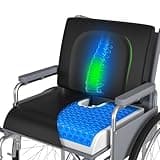 Wheelchair Cushions, 18''x16''x 3'' Gel Wheelchair Seat Cushion with Lumbar Pillow, (2-Piece Set) for Relieve Sciatica, Back, Coccyx, Pressure Sore, Pressure Relief, with Anti-Slip Cover, Strap