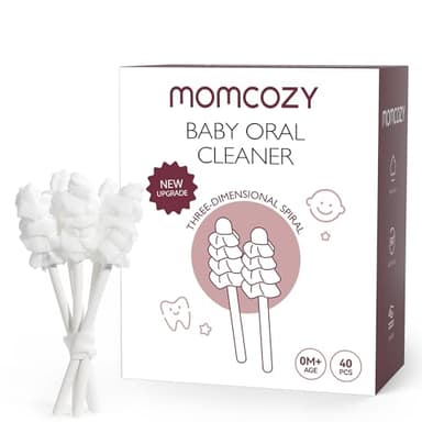 Momcozy Baby Tongue Cleaner Gauze, Baby Toothbrush Disposable Oral Cleaner, Toddler Tooth Brush for Tooth Mouth Gum Clean, Infant Toothbrush Oral Cleaning Stick, Baby Oral Cleaner Newborn, 40 Count
