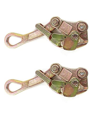 QWORK 2 Pack 2 T Cable Grip Wire Grip Steel Rope Jaw Puller for Wire Rope, Pulling 4408 Lbs