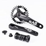 Meteorolite 170mm Mountain Bike Crankset, Hollow Integrated Crankset 32T-52T Black/Red Aluminum Alloy Bike Crankset with 104BCD Round Oval Chainring, Replacement for Bicycle Crank Arm Set