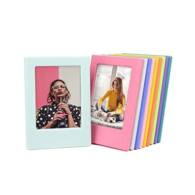 Leonuliy Refrigerator Magnets Photo Frame, Fridge Magnetic Photo Frame for Polaroid Fujifilm Instax Mini Film, 10 Colors, Pack of 10.