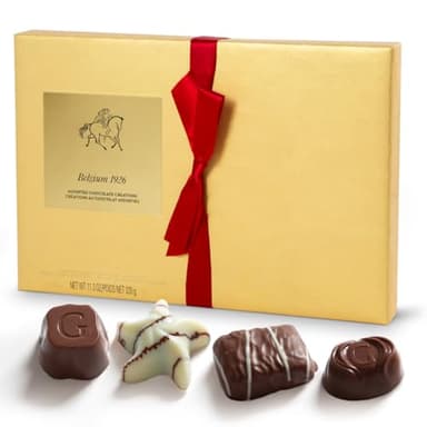 Gourmet Chocolate Gift Box Valentines, 27 Chocolates Pack of Premium Belgium Assorted Chocolate, Ideal for Easter Gift Basket and Holiday Celebrations 11.3 OZ