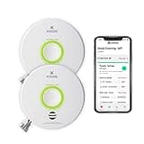 Kidde Smart Smoke Detector & Indoor Air, Quality Monitor, WiFi, Alexa Compatible Device, Hardwired w/Battery Backup, Voice & App Alerts, 2 Pack