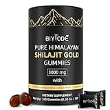 BIYODE Shilajit Gummies: Pure Shilajit Himalayan Rich in Ashwagandha Gaulshura Fulvic Acid 85 Micronutrients Suitable for Men and Women No Added Sugar Non-GMO 100% Natural Organic 60 Gummies