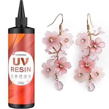 Vivresina UV Resin 250g Upgraded Hard Type Crystal Clear Fast Curing No Yellowing Low Odor Ultraviolet Resina Epoxica for Art Craft Jewelry Making