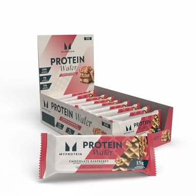 Myprotein Protein Bars, Crispy Protein Wafers, 15g High Protein Snacks, Box of 10 Chocolate Raspberry Wafers Packs, Milk & Whey Protein Isolate, Light & Crunchy