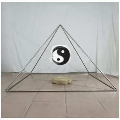 FXNFXLA Copper Meditation Pyramid for Healing, Foldable Triangle Pyramid for Meditation Head, Large Copper Tent Fits Bed for Relaxation, Restore and Revitalize