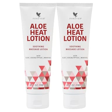 Forever Living - Forever Aloe Heat Lotion with Menthol & Eucalyptus - Skin Nourishment - Vegan-Friendly Formula - 4 fl oz. (Pack of 2)