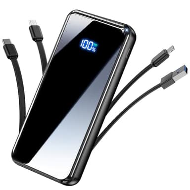 Portable Charger,50000mAh Power Bank Built-in Cable, 22.5W PD USB C In & Out Fast Charging, External Battery Pack with 6 Output & 2 Input, Travel Camping Essential for iPhone 17/16/15/14/13/12,Android