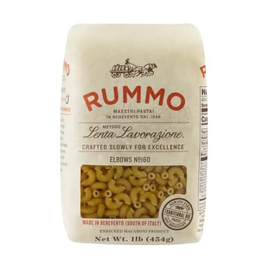 Rummo Elbows Pasta N.160 - Elbow Macaroni Pasta Noodles, Elbow Noodles, Durum Wheat Pasta, Italian Pasta, Dry Pasta - 16 Ounce (Pack of 1)
