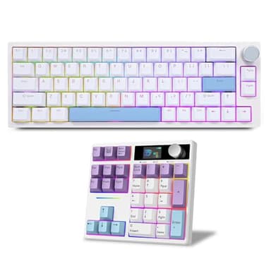 BOYI 66Pro 65% Mechanical Keyboard+31 Numpad with Screen Comb,RGB Compact Gaming Keyboard for Working&Gaming