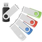 Premium 5-Pack of 2GB USB Flash Drives in Black, Blue, White, Red, and Green- Ideal Small Capacity USB Set in Multicolor for Sewing and Embroidery Machines