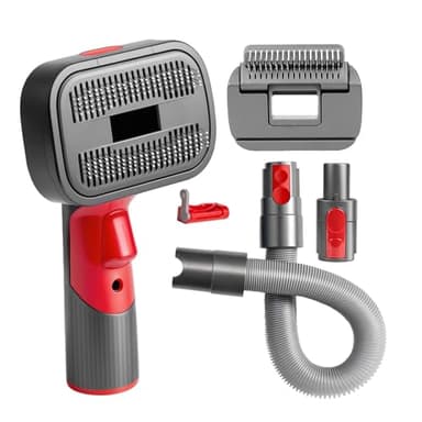 2-in-1 Pet Grooming Kit – Compatible with Dyson V7 V8 V10 V11 V15, Dog Hair Vacuum Attachment, Self-Cleaning Brush Removes Hair, Dander & Undercoat, Extended Hose & Trigger Lock