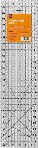 Fiskars Sewing Ruler (6"x 24") - Sewing and Quilting Ruler with Gridlines - Arts and Craft Supplies - Clear/Black