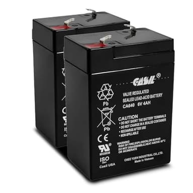 Casil 6V 4Ah Rechargeable Sealed Lead Acid Replacement Battery (2 Pack)