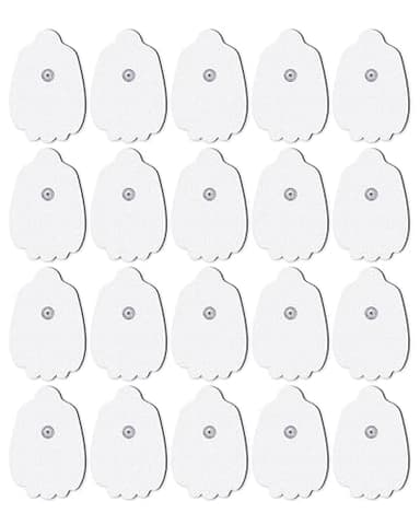 20-Pack TENS Unit Replacement Pads, Long-Lasting Snap Electrodes for 50 Times of Use per Pad, Latex-Free TENS Pads Set Compatible with TENS EMS Devices Using 3.5mm Button Lead Wires