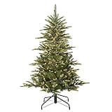 Puleo International 4.5 Foot Pre-Lit Aspen Fir Artificial Christmas Tree with 250 UL Listed Clear Lights, Green