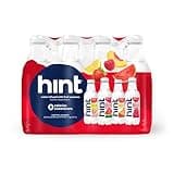 Hint Water Red Variety Pack, 3 Bottles Each of: Peach, Raspberry, Watermelon, and Strawberry Lemon, Zero Calories, Zero Sugar and Zero Sweeteners, 16 Fl Oz (Pack of 12)
