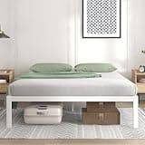 Novilla Full Size Bed Frame, Metal Platform Bed Frame, Wood Slats Support, No Box Spring Needed, Durable and Safe, Easy Assembly, White