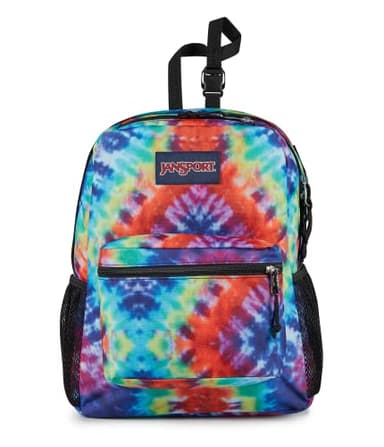 JanSport Central Adaptive Backpack – Wheelchair & Walker Compatible, Tuck-Away Shoulder Straps, Adjustable Backrest Loops & Anchor Straps, Iconic Design, Red/Multi Hippie Days