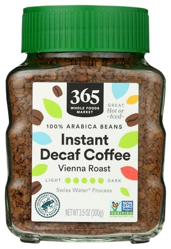 365 by Whole Foods Market, Decaf Instant Coffee, Dark Vienna Roast, Swiss Water Process, 3.5 Ounce