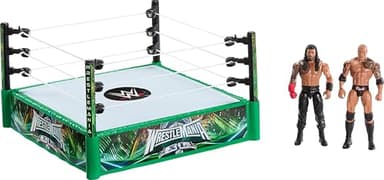 Mattel WWE Bloodline Rules Playset with Ring & 2 Action Figures, Includes The Rock & Roman Reigns 6-inch Superstar Collectibles
