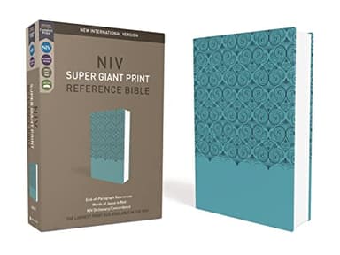 NIV, Super Giant Print Reference Bible (Font Size: 16.5-point), Leathersoft, Teal, Red Letter, Comfort Print