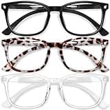Gaoye Stylish Blue Light Glasses for Woman - Computer Glasses 99% Blue Light Blocking - Lightweight TR90 Frames - 3 pack