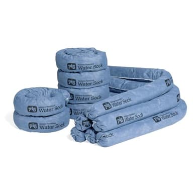 PIG Mildew-Resistant Absorbent Sock | Water Absorbing Snake | 3" W x 4' L | Absorbs up to 1 gal per Sock | 12 Count | PIG105-BL