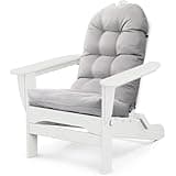 MQK Water-Repellent Adirondack Chair Cushion, Indoor/Outdoor Rocking Chair Cushion with Durable Ties and High Elasticity PP Cotton, Fade-Resistant High Back Patio Chair Cushion for Outdoor Furniture