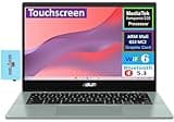 ASUS Flip CM14 2-in-1 Chromebook 14.0" Touchscreen FHD Display (MediaTek Kompanio 520 8-Core, 4GB LPDDR4X, 64GB eMMC SSD, WiFi 6, Bluetooth 5.3, HD Webcam, SD Reader, Chrome OS) w/DKZ Hub (Renewed)