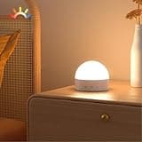 Kintion Portable LED Night Lamp, Dimmable 6 Color Lighting with RGB Mode, Soft Eye Caring Light for Sleep Aid (White, 1 PCS)