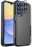 Ezanmull for Samsung Galaxy A15 5G Phone Case, [15 FT Military Grade Drop Protection] [Glass Screen Protector + Camera Lens Protector] Non-Slip Shockproof Case for Samsung Galaxy A15 5G (Black)