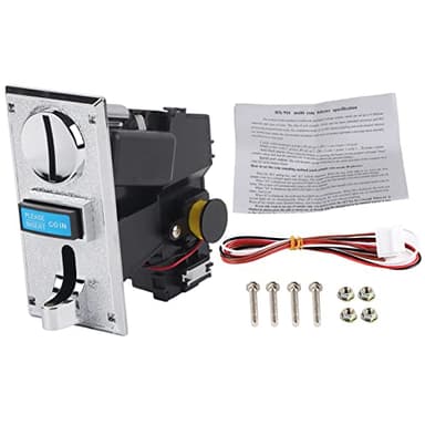 Coin Acceptor, 6 Type Multi Coins Acceptor Roll Down Coin Mech Electronic Coins Selector for Arcade Game Vending Machine