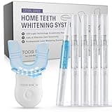 Teeth Whitening Kit for Sensitive Teeth,with 4 Carbamide Peroxide Pen & 1 Remineralization Pen,LED Accelerator Light Non,Tooth Whitener Professional Oral Care Gently Yet Effectively Removes Stains
