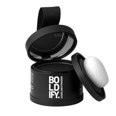 BOLDIFY Hairline Powder - Root Touch Up Hair Color for Gray Coverage - Bald Spot Concealing Hair Powder for Women & Men - 24-Hour Stain-Proof - Black