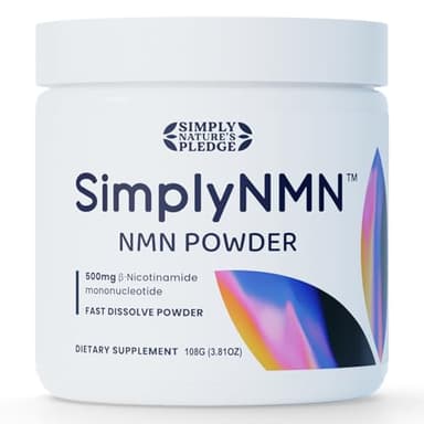 Simply Nature's Pledge Simply NMN Powder – 100g Fast Dissolve Nicotinamide Mononucleotide – 500mg Pure NMN NAD+ Booster – USA Manufactured & Third-Party Tested - The Renued Science of Longevity