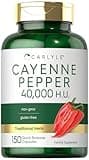 Carlyle Cayenne Pepper Capsules | 40,000 HU | Non-GMO and Gluten Free Supplement