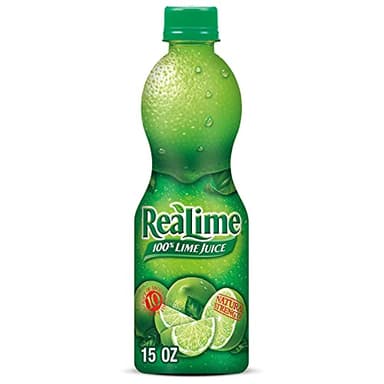 ReaLime 100% Lime Juice, 15 fl oz bottle, Made with Lime Juice from Concentrate, Gluten-Free, Sodium Free, Perfect Mixer to add to Cocktails and Marinades