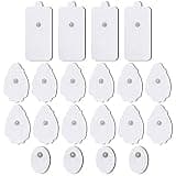 TENS/EMS Unit Replacement Pads NURSAL 20 Pack 3.5mm Snap Electrode Patches for Electrotherapy, Reusable Self-Adhesive Electrodes Pads, Compatible with Belifu, AVCOO, Neocarbon, MEDVICE TENS White
