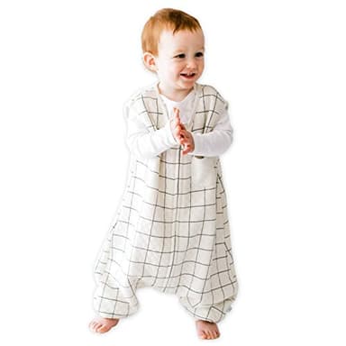 Tealbee Dreamsuit Toddler Sleep Sack with Feet – Walker Sleep Bag with Legs, Rayon made from Bamboo, Summer 0.8 TOG, 2-Way Zipper, 12m-2T - Checkered