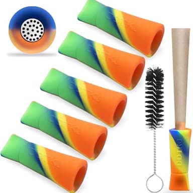 Reusable Silicone Filter,Multi-color, Anti-cracking, Suitable for Various Sizes of Paper, Comparable to Glass Filters Adapter (Yellow*5)