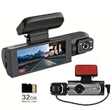 Dash Cam Front & Rear, Cardvr Video Dash Cam, 1 Count Mini Dash Cam for Car with 32GB SD Card, 3.16 Inch IPS Screen 1080P HD Camera with Dual Lens