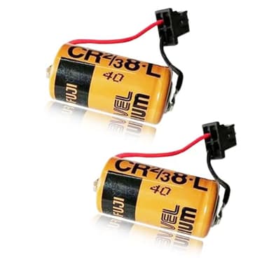 LCCJYHJFFHH «2 Pack» 3V 2000mAh CR2/38. L Battery Replacement for Fuji CR2/3 8. L 3V PLC Lithium Battery FDK CR2/38. L with Black Plug CR-2/3 8. L, brown